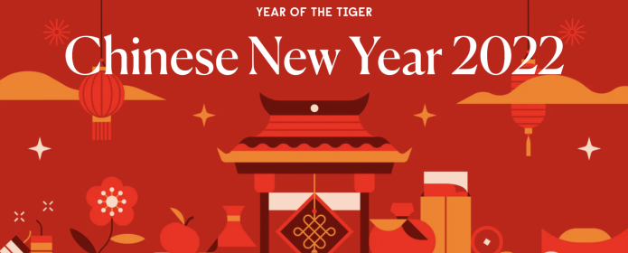 Chinese New Year Wordmark with red China themed background