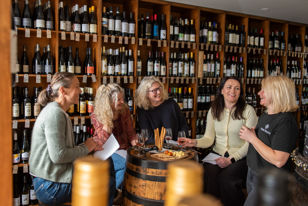 women at a wine tasting