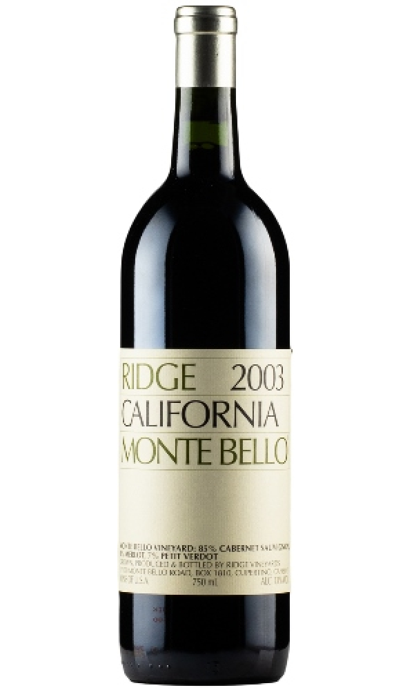 Ridge 2003 California Monte Bello 赤ワイン Ridge Vineyards Monte Bello Cabernet Sauvignon 2003 | York Wines